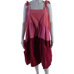 Peter Som Collective Womens Three Tier Midi Dress Pink Size 12 15079270